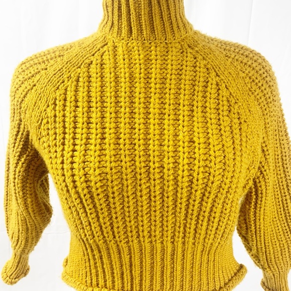 ⭐️ Lavon Mustard Yellow Chunky Knit Turtleneck Sweater | XS | NWOT ⭐️ - Picture 2 of 10